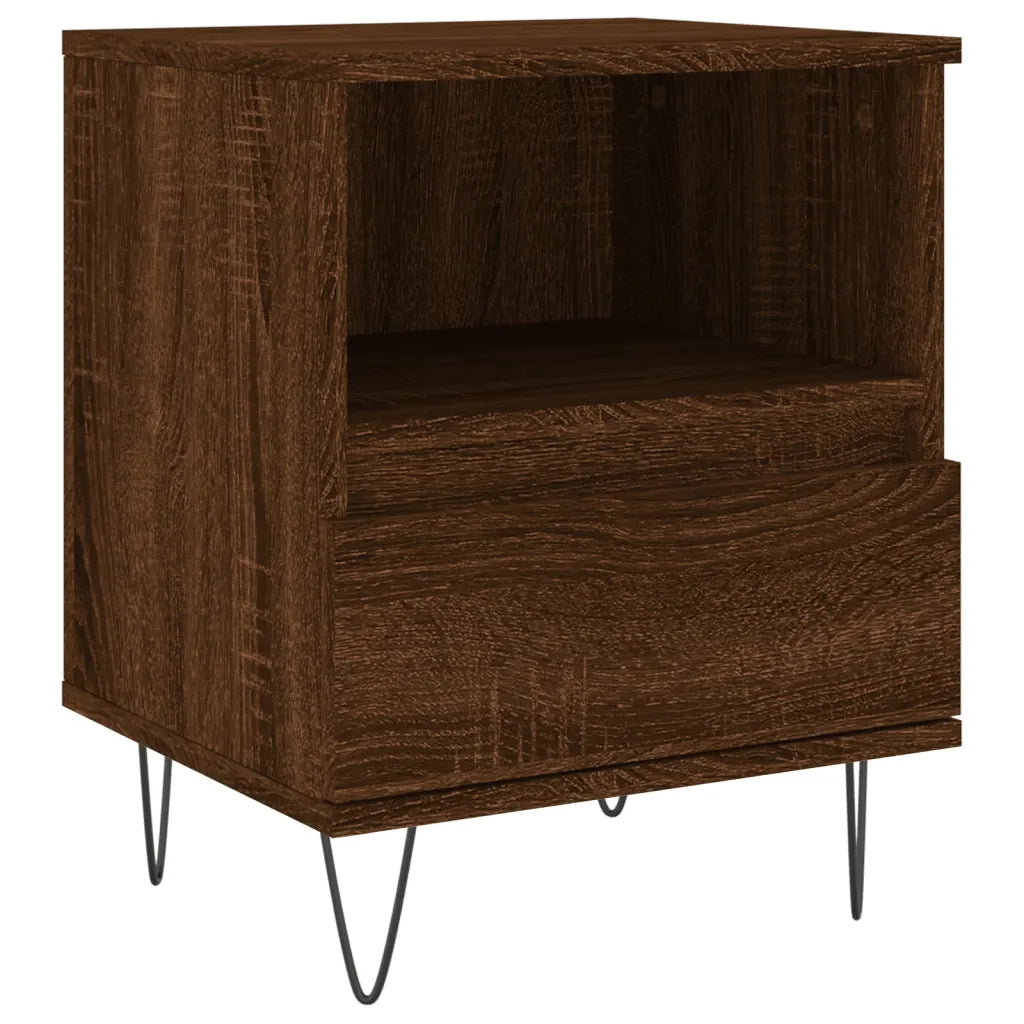 Comodino-Tavolino da notte Rovere Marrone 40x35x50 cm in Legno Multistrato 867394