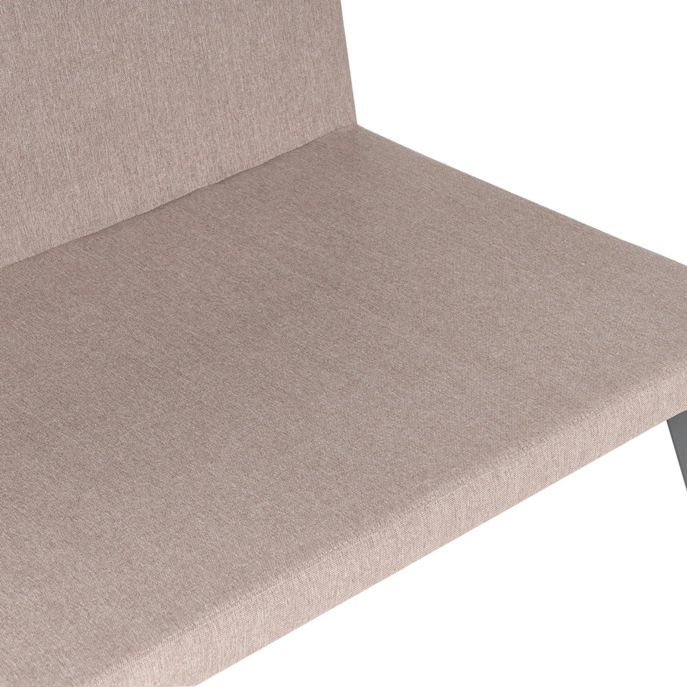 Divano angolare da esterno beige Poliestere Rivestito 5 Posti Divano da giardino Resistente all'acqua UV Design Moderno