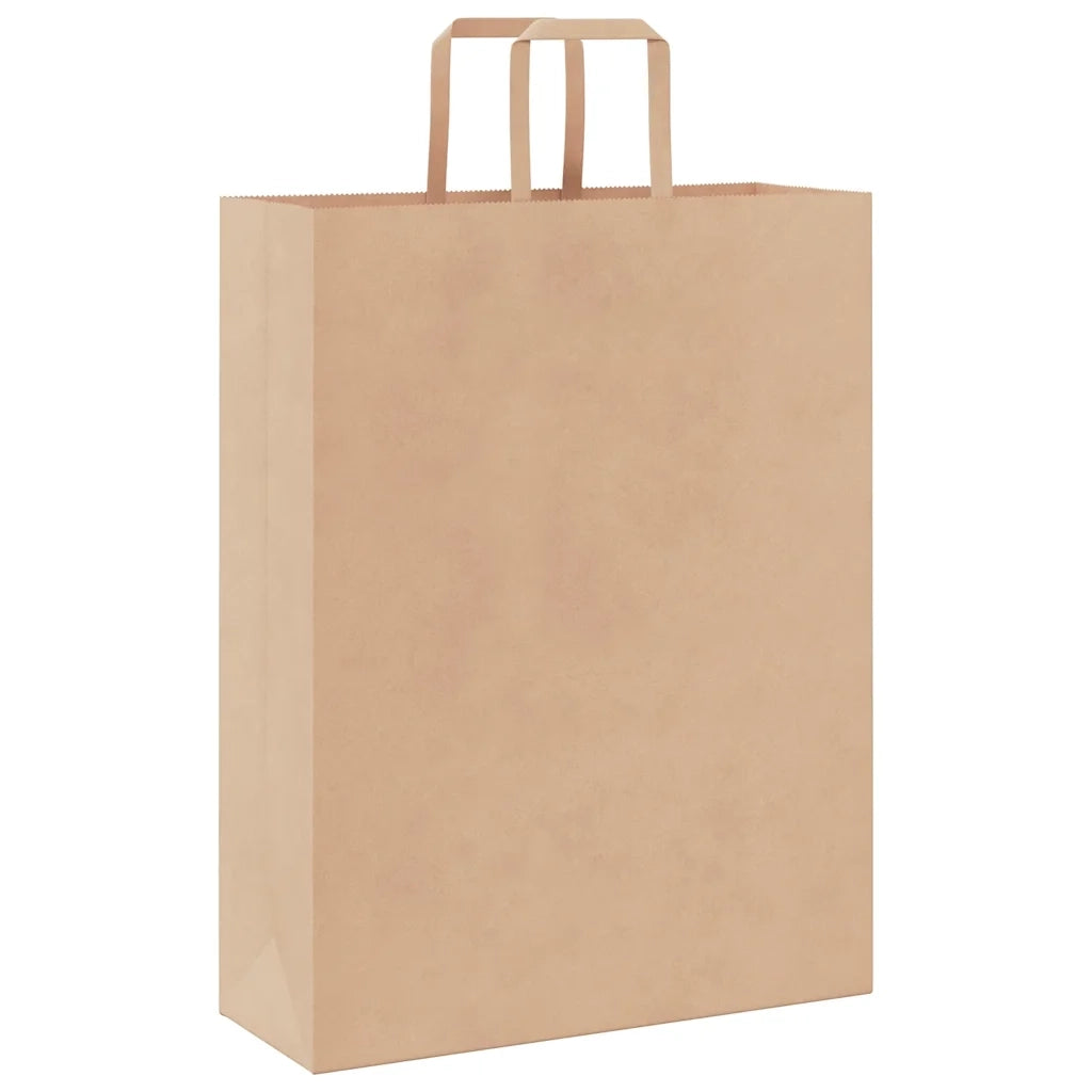 Sacchetti di Carta 50 pz con Manici Marrone 32x12x42 cm