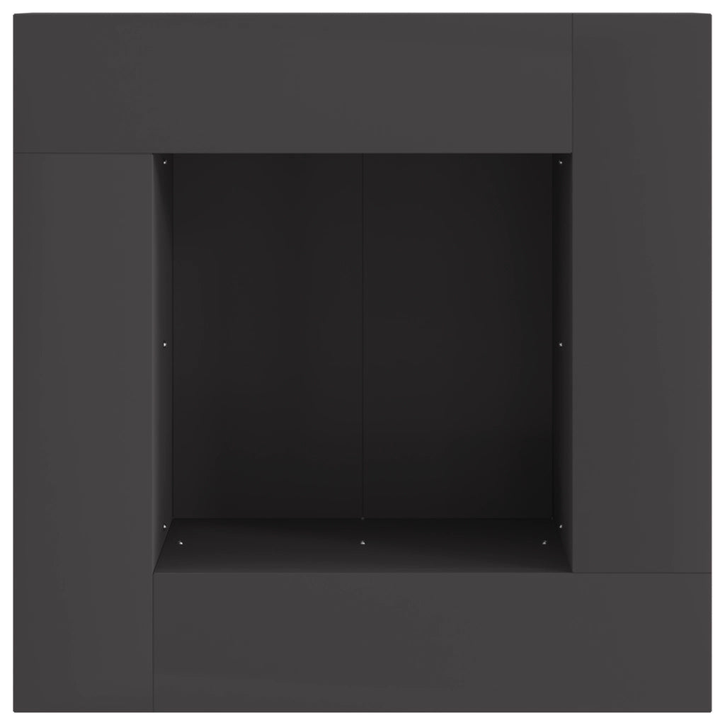 Focolare Square Nero 60x60x30 cm Acciaio