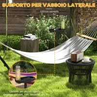 Supporto per Amaca in Acciaio con Tavolino Integrato e Carico Massimo 150kg, Nero