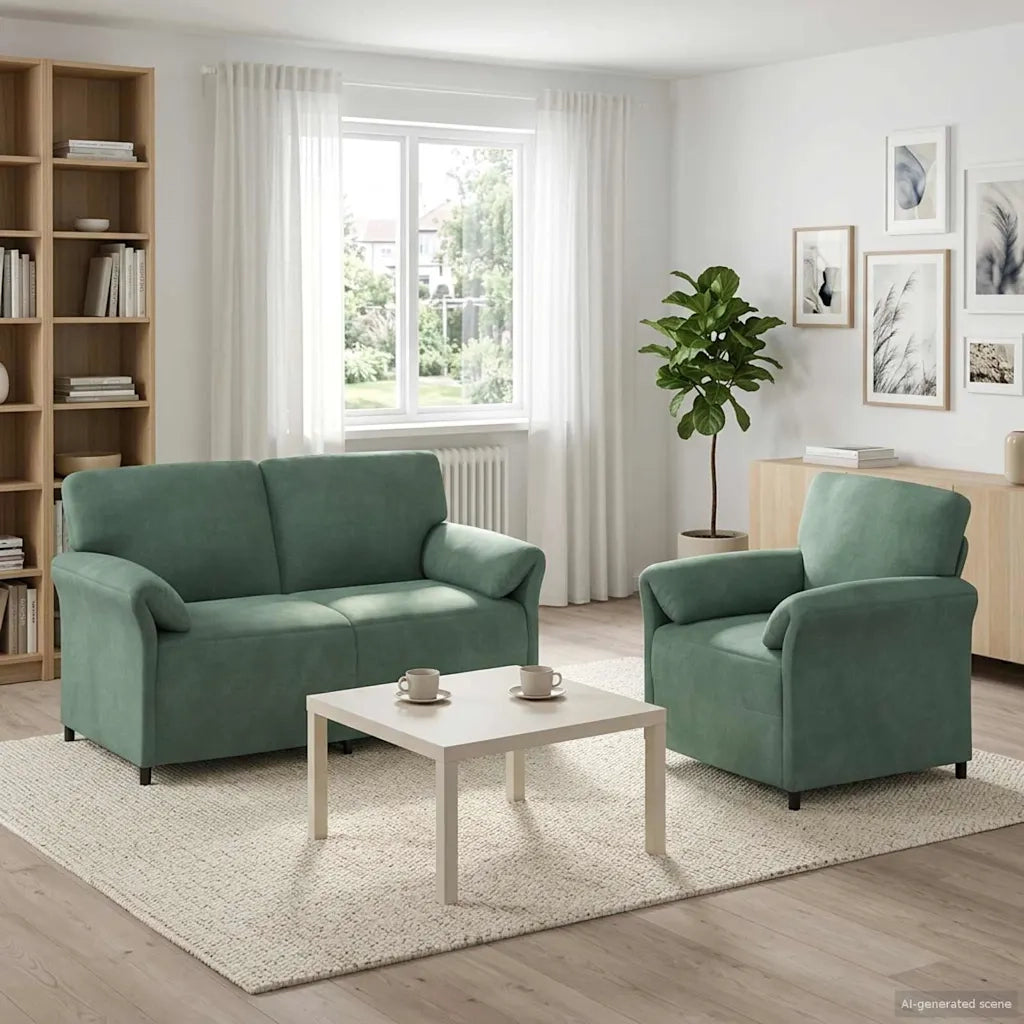 Set di divani 2 pz Verde Mare Velluto 3424910