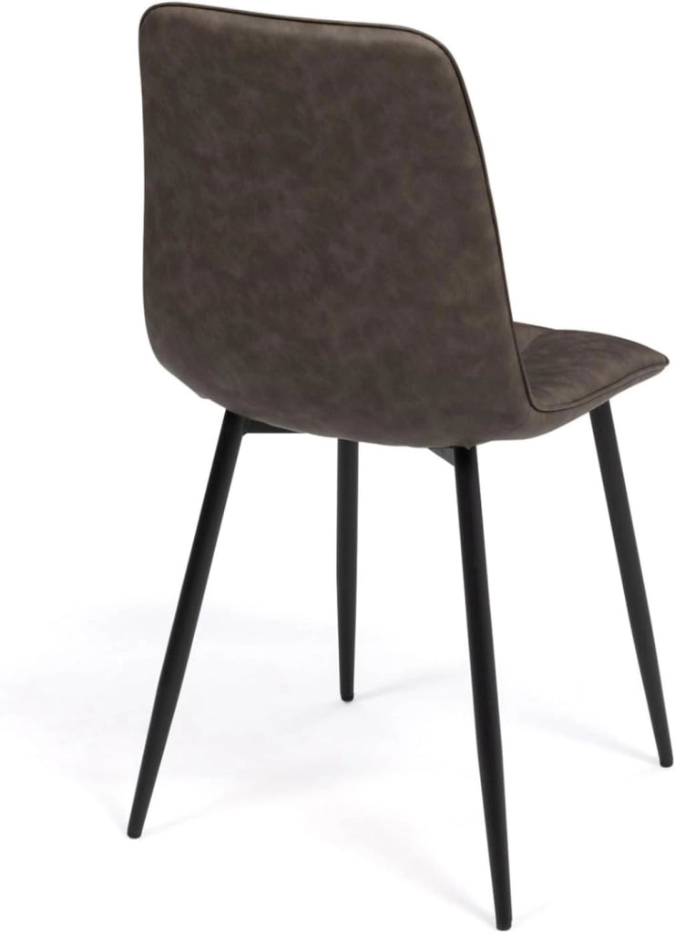 Set di 6 sedie da pranzo vintage in PU MILA marrone