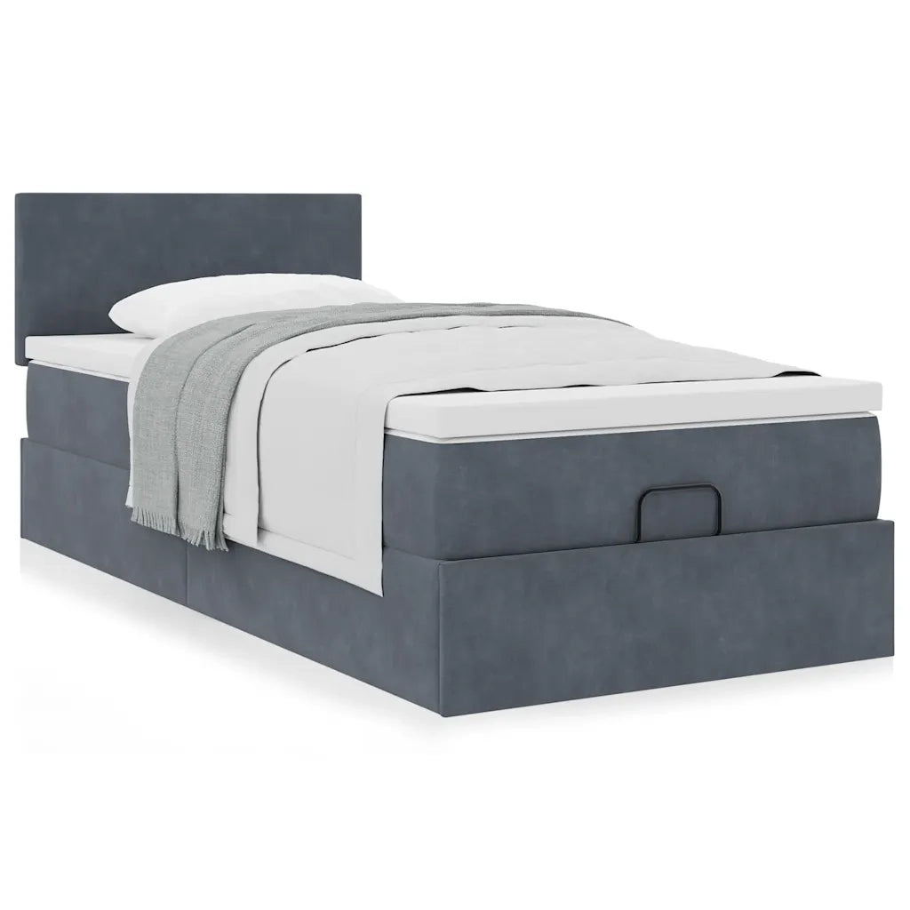 Struttura Letto Pouf con Materasso 180x200 cm in Velluto 3311664
