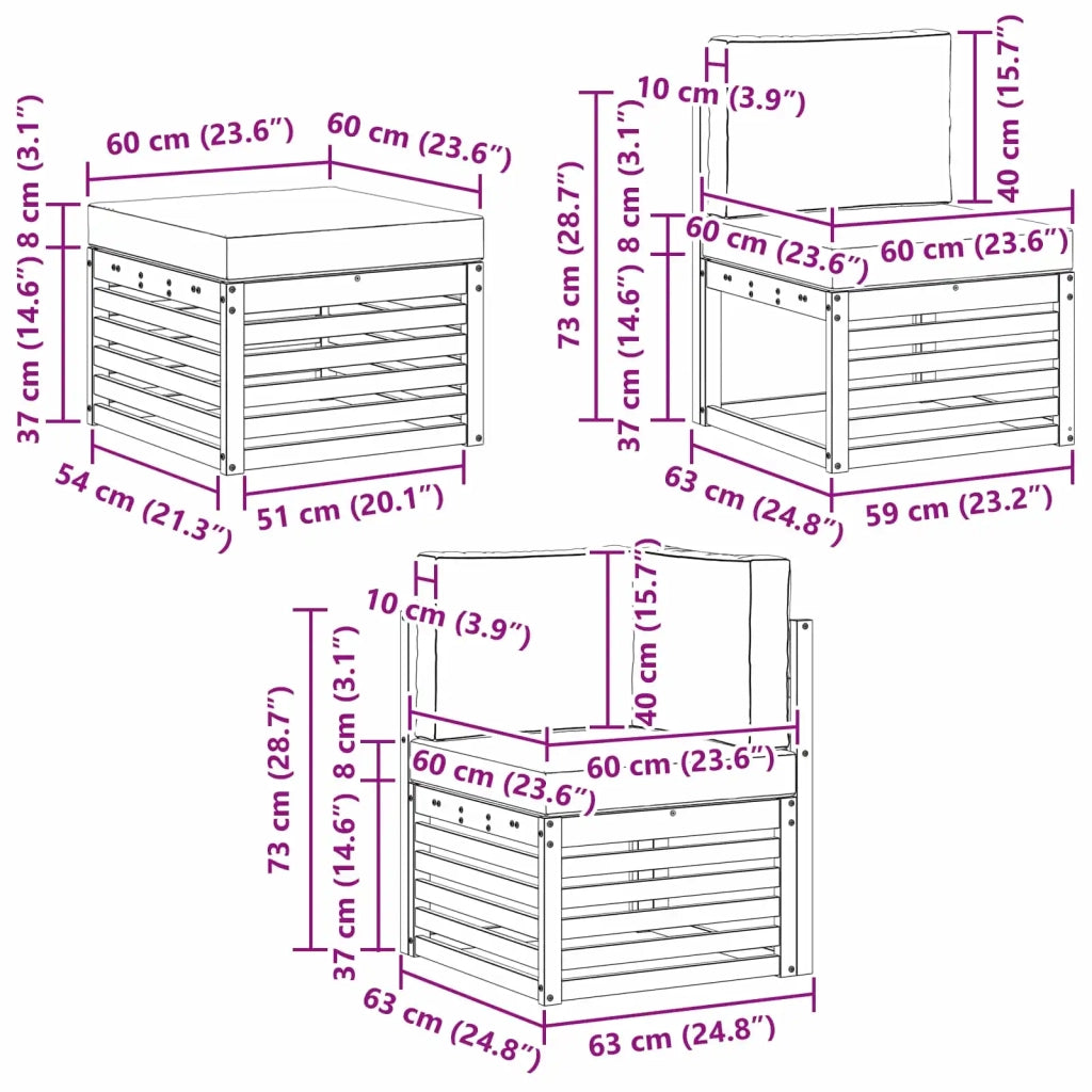 Set di divani da esterno 6 pz 3384622