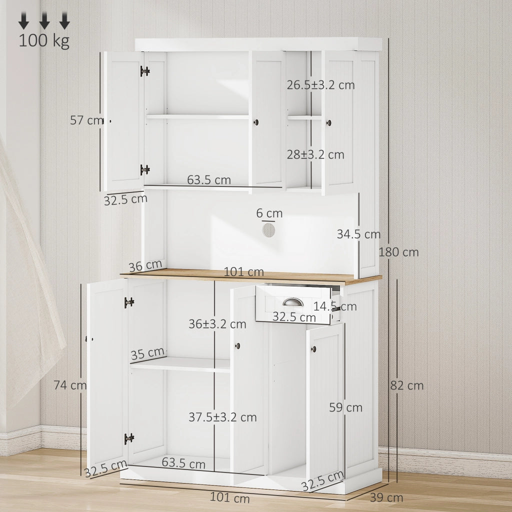 Armadio Cucina con Cassetti ¨C Zephmum ¨C Bianco 101x39x180cm