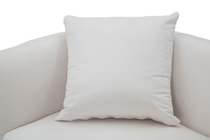 Divanetto Bucarest Crema 127x74x73 cm Legno e Spugna e Tessuto e Metallo Crema e Oro