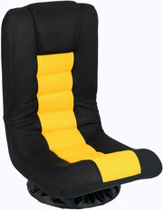 Sedia da Pavimento Pieghevole, Girevole a 360°, Sedie da Terra con 4 Posizioni Regolabili, Sedia per Lettura Gaming, Portata 140 kg (Giallo)