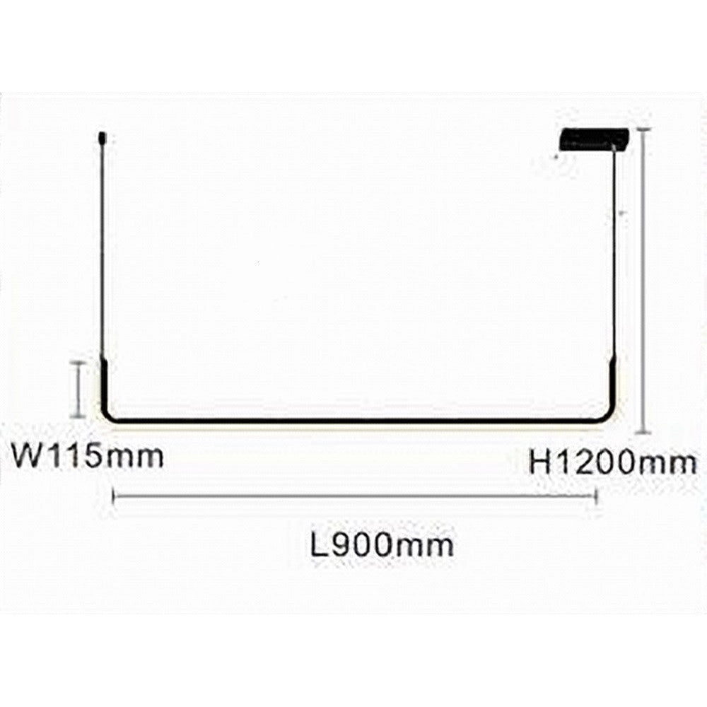 Trade Shop - Lampadario Sospensione 21w Lineare Orizzontale Minimal Moderno Nero Luce Led 50445 -