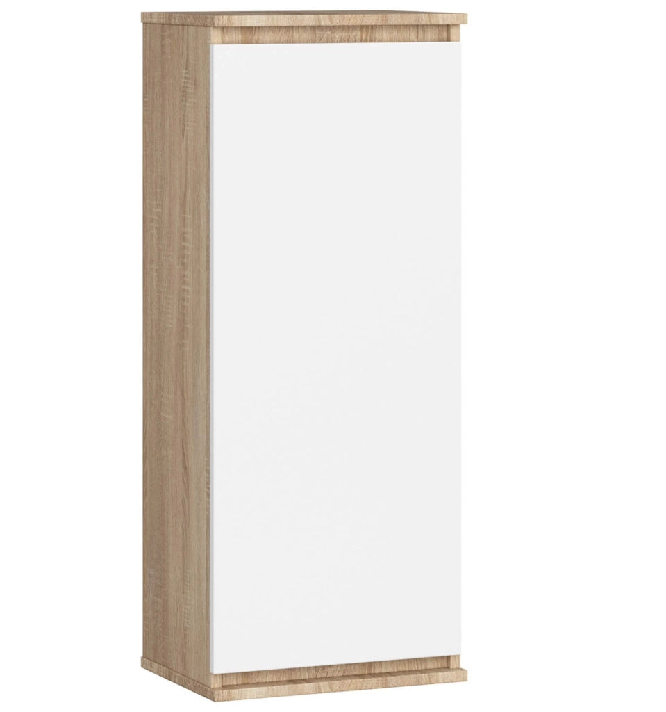 Armadietto a parete con ante strette AKORD W40 Sonoma Quercia 40 cm 1 anta inserto frontale Bianco 40x30x99 cm
