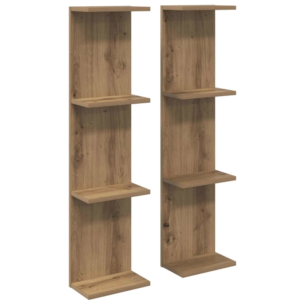 Scaffale da parete 2 pz Rovere Artigianale 25 x 15 x 100 cm 8012395