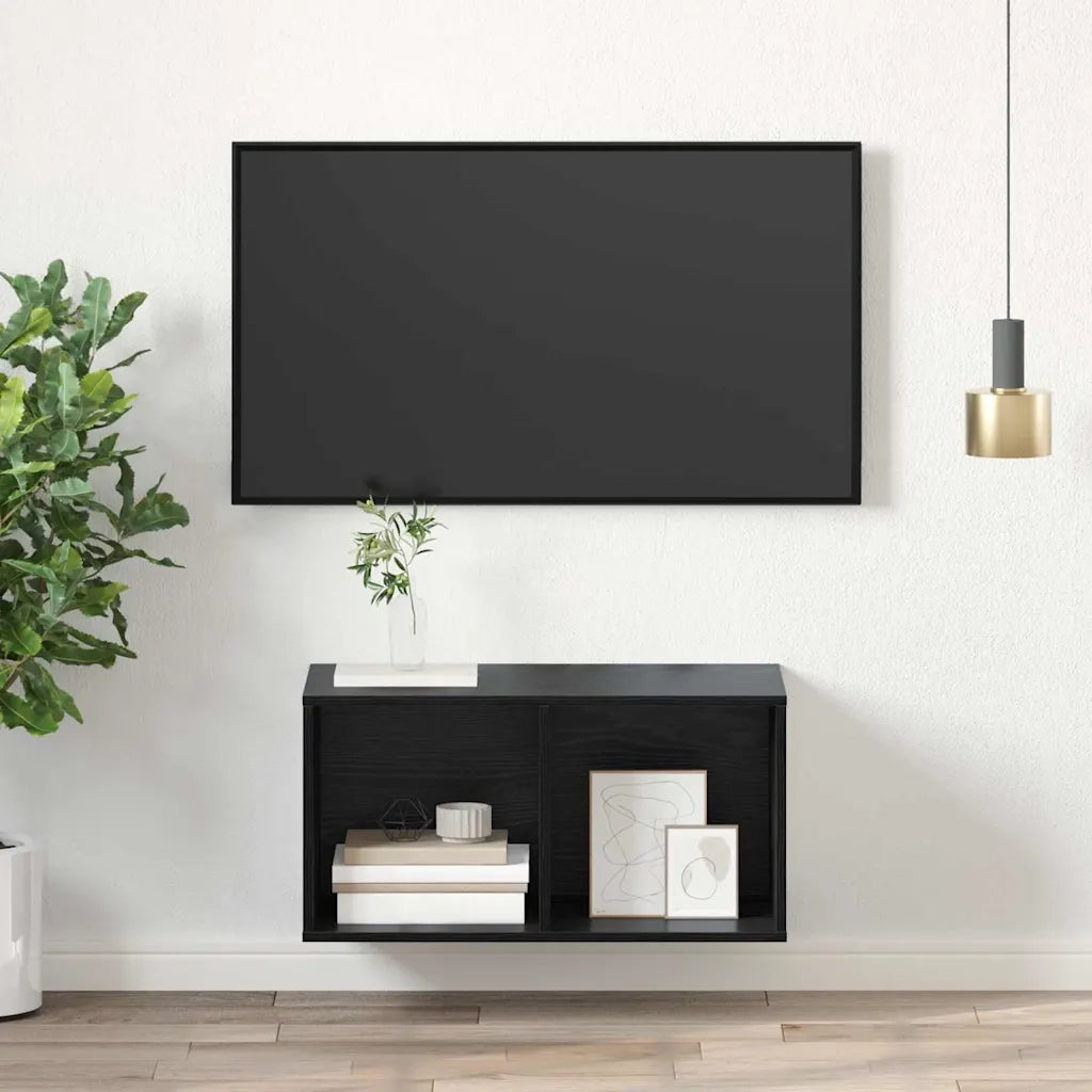 Set mobile TV Rovere Nero 37 x 37 x 72 cm Legno multistrato 875080