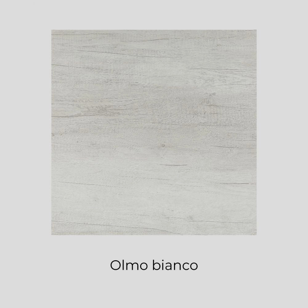 Mobile Lavatoio in Ceramica 2 Ante e Strofinatoio Integrato 60x50x86A cm Olmo Bianco