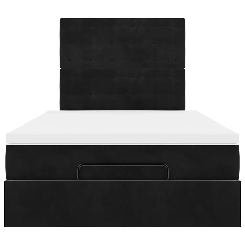 Struttura Letto Pouf con Materassi Nero 120x190 cm Velluto 3313603