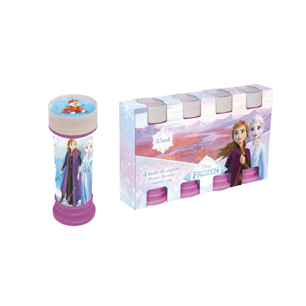 Trade Shop - Bolle Di Sapone 60ml A Tema Frozen Set Da 4 Pz Bomboniera Festa Gioco Bambine 253275 -