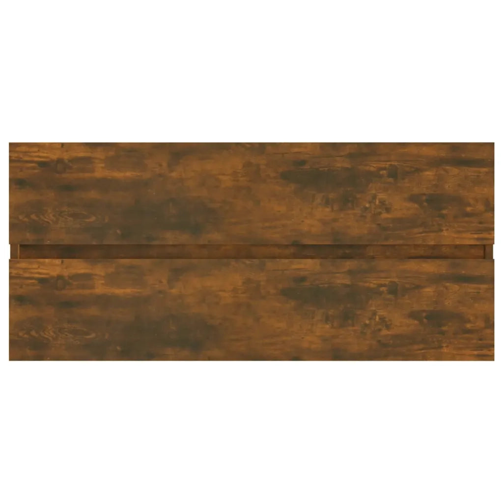 Mobile Lavabo-Armadietto da bagno Rovere Fumo 100x38,5x45 cm Legno Multistrato