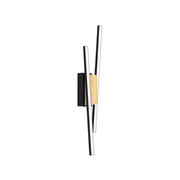 Applique Moderna Panagria Led Alluminio Rivestito In Legno Nero E Marrone