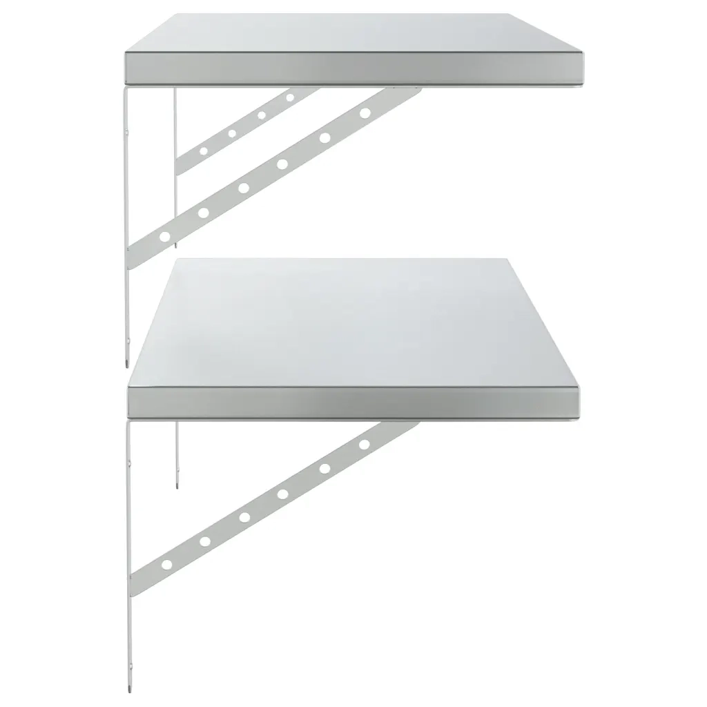 vidaXL Mensole a Muro 2 pz 100x40 cm Argento in Acciaio Inossidabile