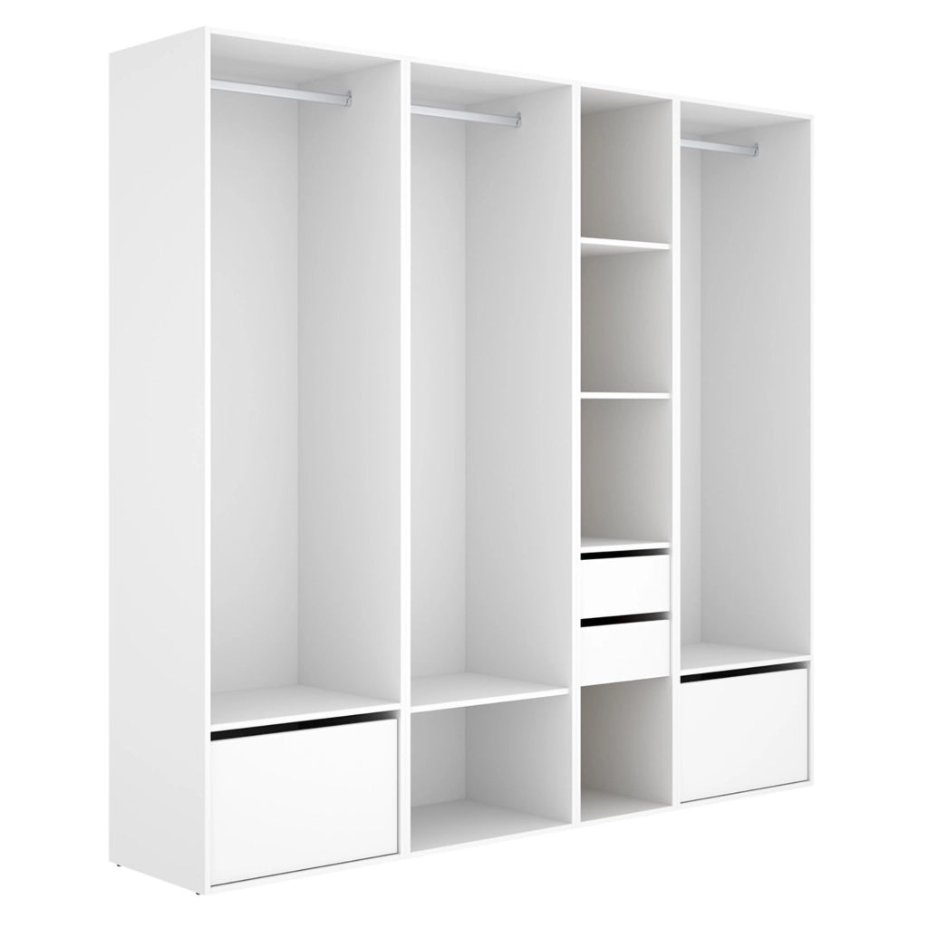 Armadio Camera da Letto Hawthorne, Guardaroba Grande Modulabile, 45x205h cm Bianco