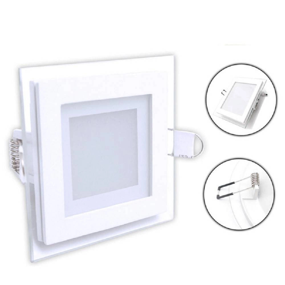 Trade Shop - Pannello Led Slim Incasso Bordo In Vetro 6 W Cct 3 Colorazioni Di Luce P-75e-q3c -