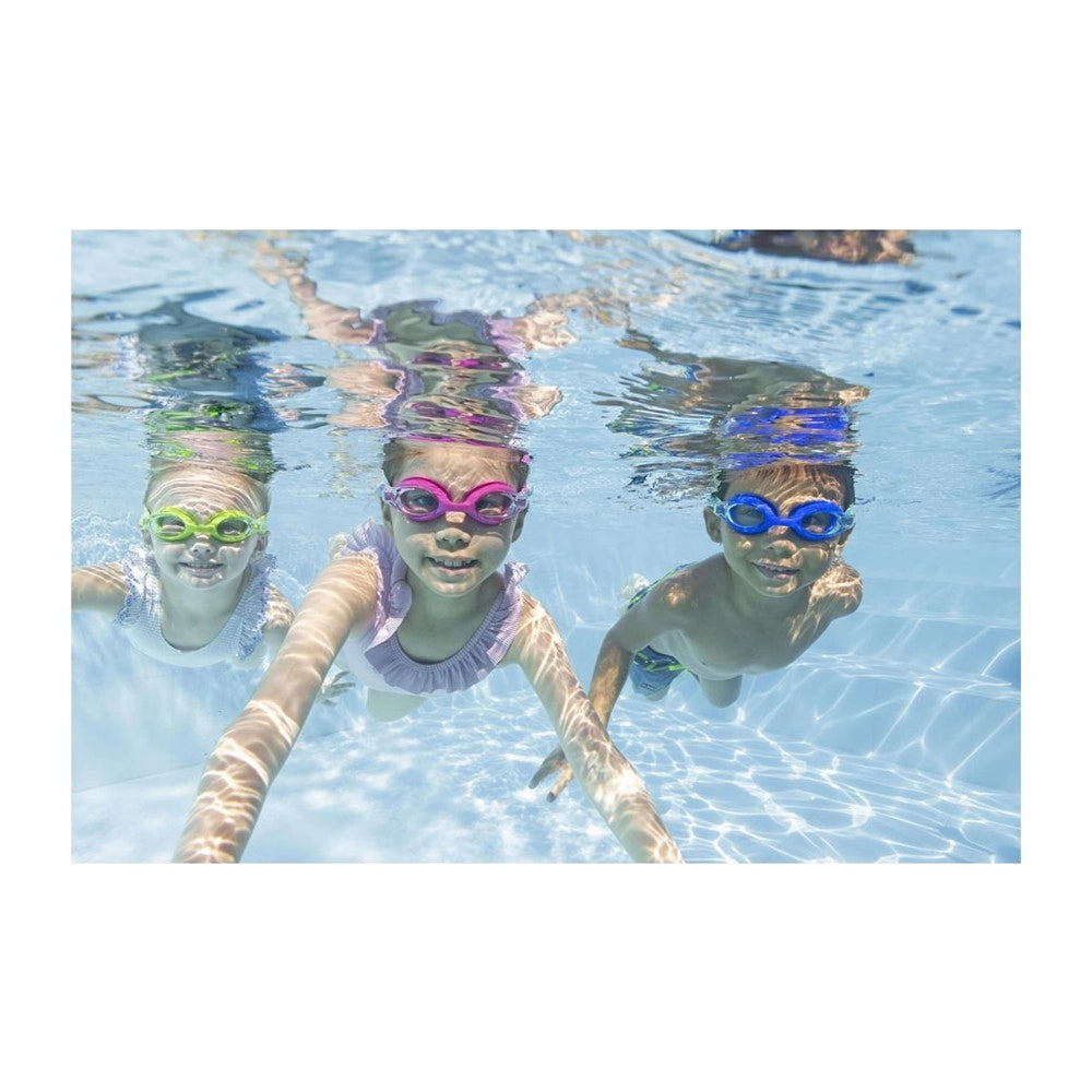 Trade Shop - Occhialini Da Nuoto Splashflex Cinturino Regolabile Per Bambini 7+ Anni 3 Colori 21177 -