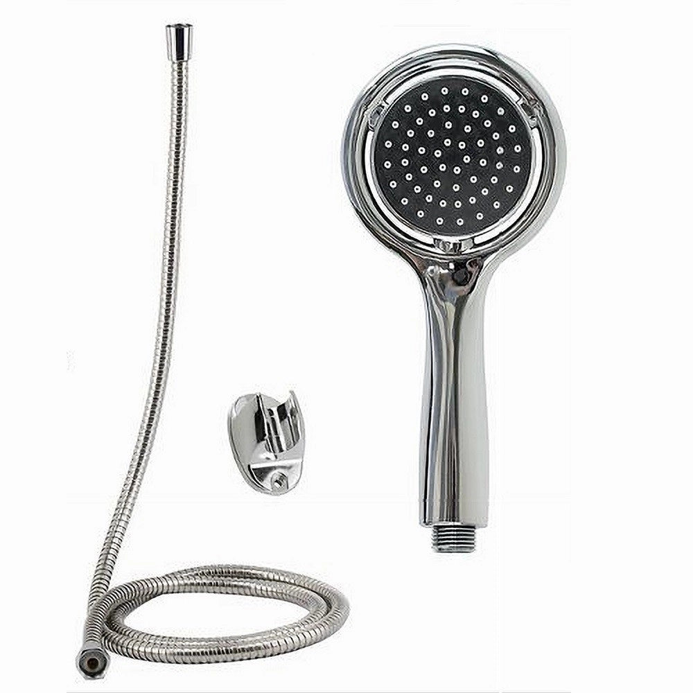 Trade Shop - Kit Doccetta Doccino Tondo Soffione Doccia Con Laccio 1,8 Mt Staffa Bagno 59169 -