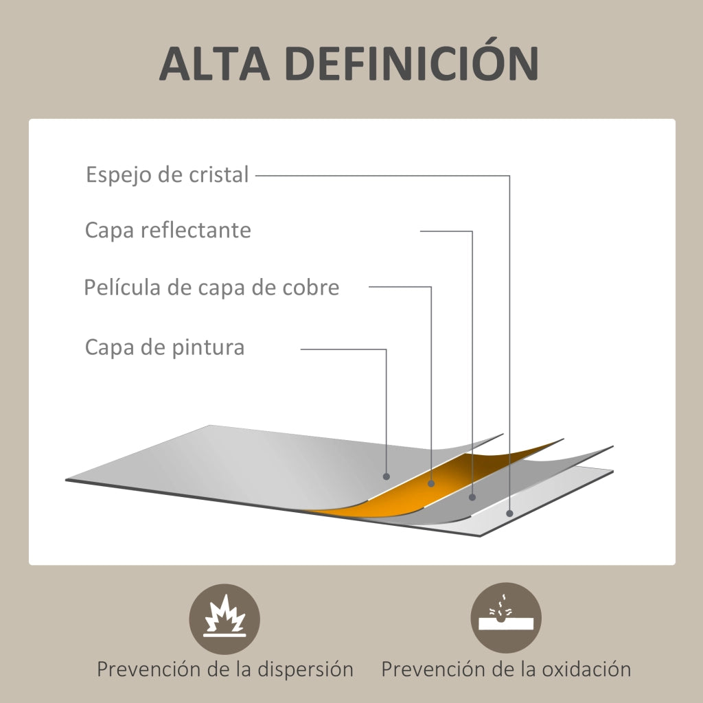 Specchio da Bagno Rettangolare ¨C zephmum ¨C Bianco 50x70 cm