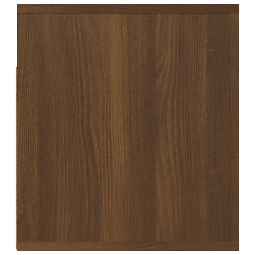 Comodino a Muro-Tavolino da notte sospeso Rovere Marrone 50x36x40 cm