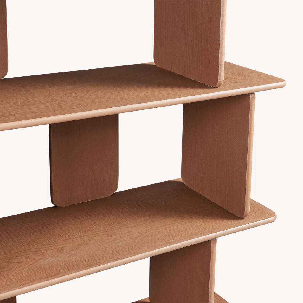 Libreria Gäljami con 5 Ripiani Aperti 180 x 100 x 35 cm - Effetto Noce [en.casa]