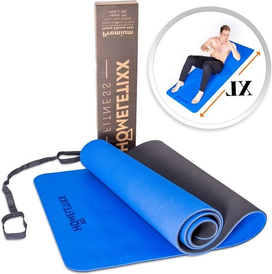 Matrice di allenamento antiscivolo per fitness e Pilates - grande dimensione 200 cm con cinturino di trasporto