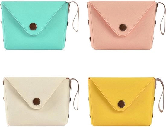Portamonete in miniatura con borse in pelle - Colori pastello Rosa chiaro Giallo Verde chiaro Bianco - Stile moderno
