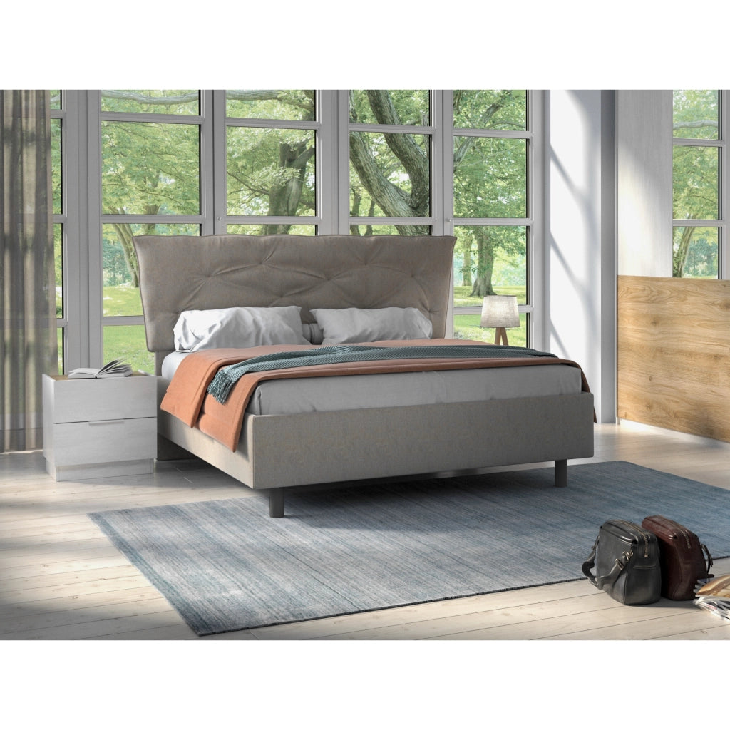LETTO MATRIMONIALE  BERGEN 172X208 XH123CM TORTORA