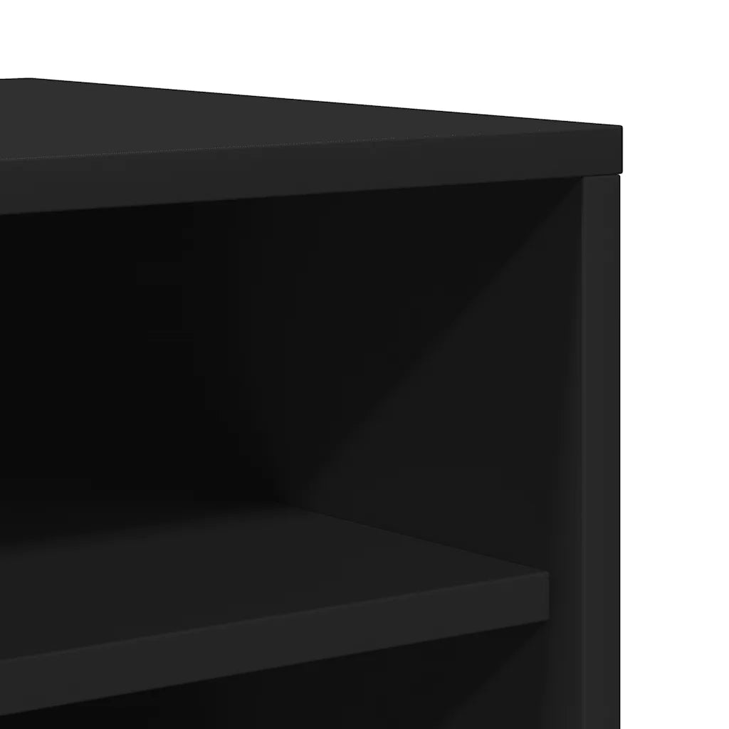 Scarpiera Nera 60x35x92 cm in Truciolato 808946