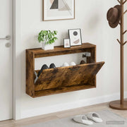 Mobiletto per Scarpe da Muro HOORN 71 x 17 x 43 cm Rovere Fumo 897290