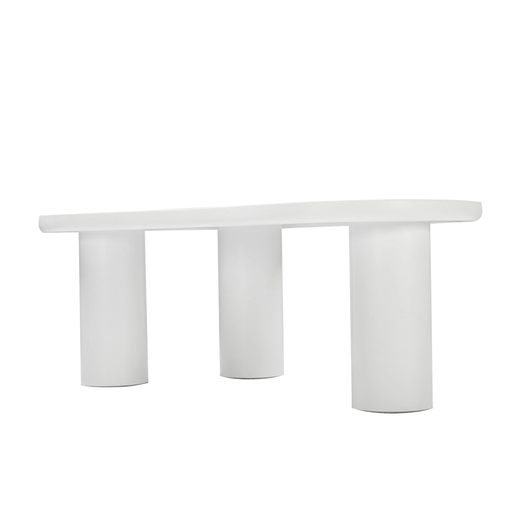Tavolino da caffè a forma di nuvola 107x66x40;5 cm in MDF e PVC bianco
