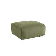 Poggiapiedi per divano wallas velluto a coste, verde