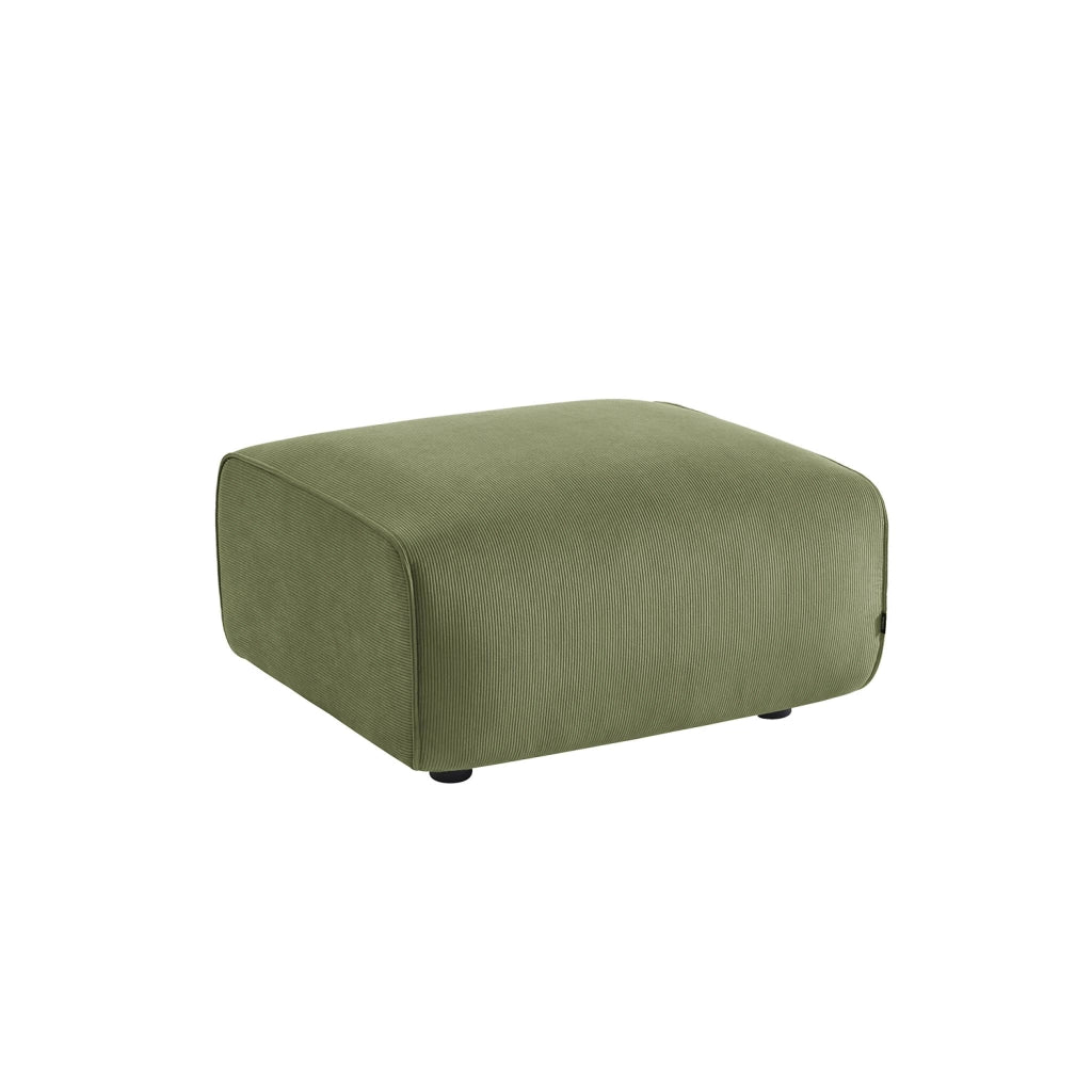 Poggiapiedi per divano wallas velluto a coste, verde