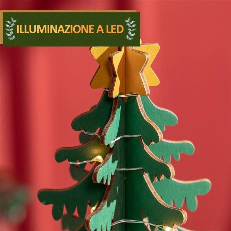 CALENDARIO DELL'AVVENTO A CONO CON LUCI LED 22X22X35 CM