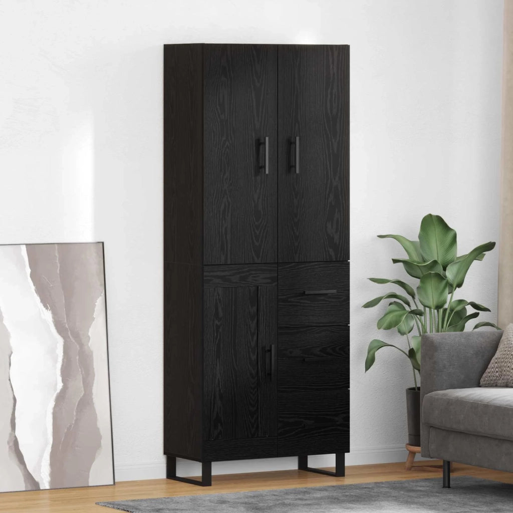 Credenza con cassetto 2 pcs Rovere Nero 69,5 x 34 x 180 cm 3416149