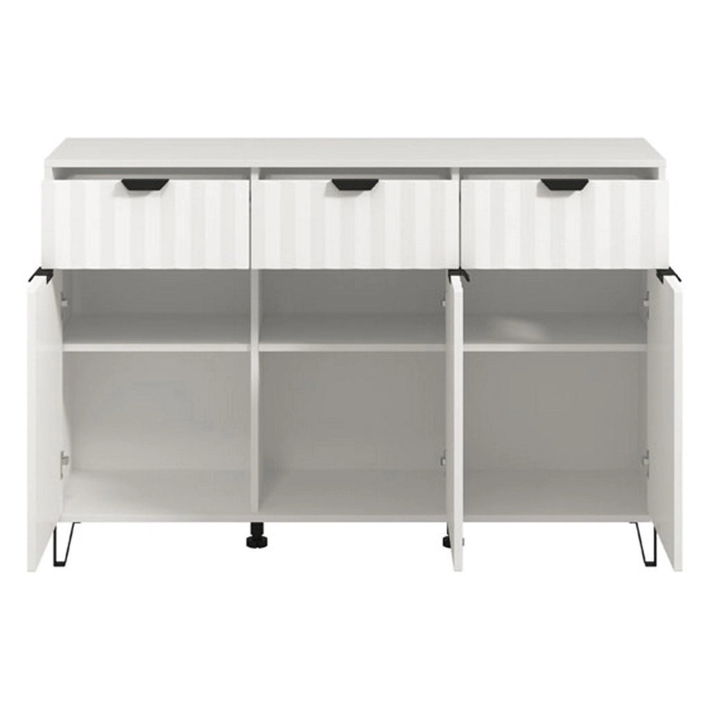 Madia Paglieta, Credenza 3 Ripiani, 138x40x90.5h cm Bianco