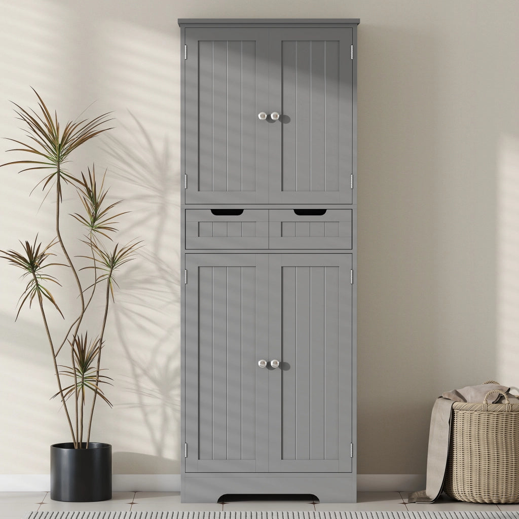 Mobile da Bagno con Cassetto e Ante ¨C zephmum ¨C Grigio 60x30x160 cm