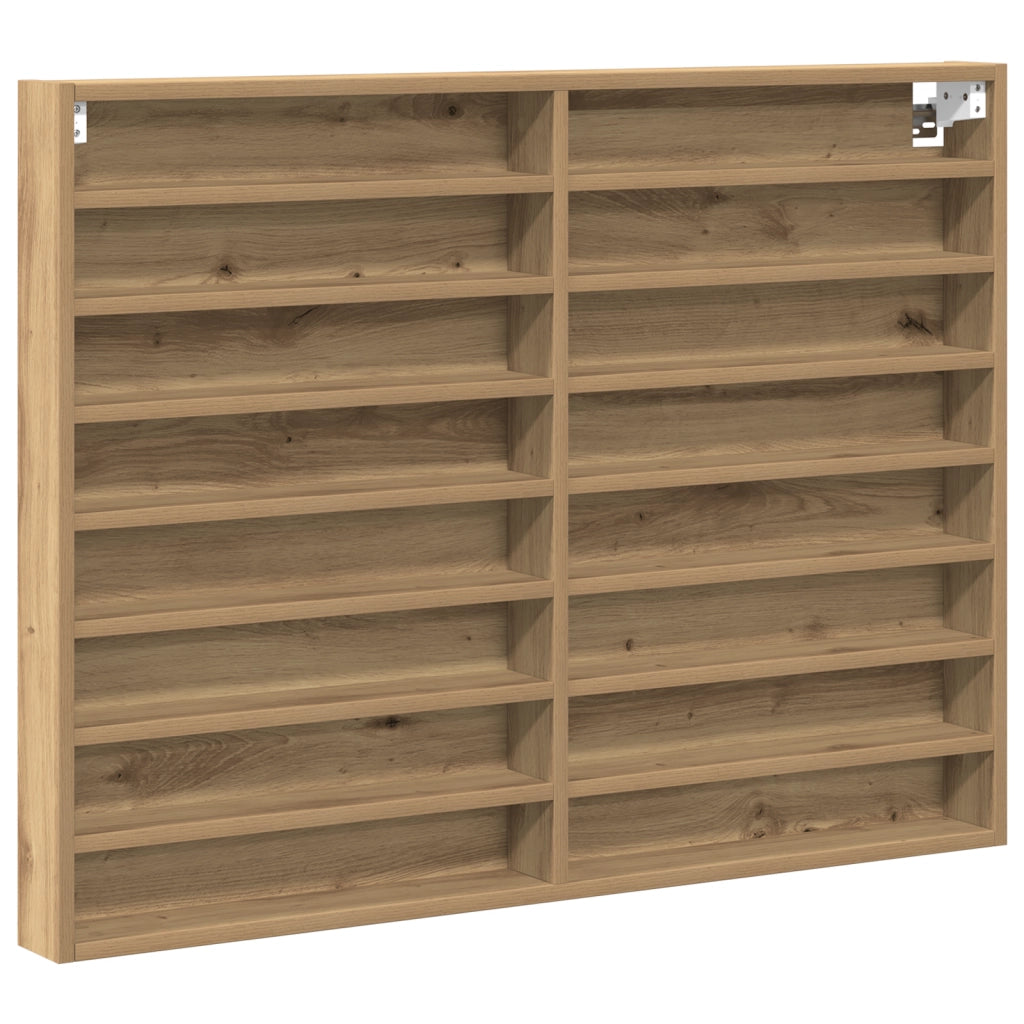 Armadio Vitrine  in Rovere Artigianale 100x8,5x75 cm in Legno Composito