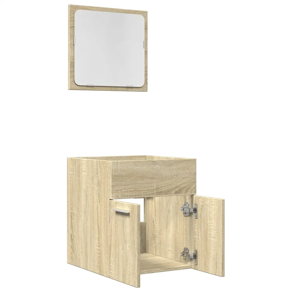 vidaXL Set Mobili da Bagno 2 pz Rovere Sonoma in Legno Multistrato