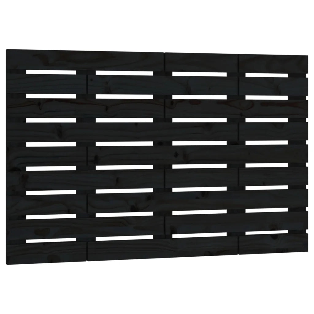 Testiera | Testata da Parete Nera 81x3x63 cm in Legno Massello di Pino