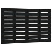 Testiera | Testata da Parete Nera 81x3x63 cm in Legno Massello di Pino