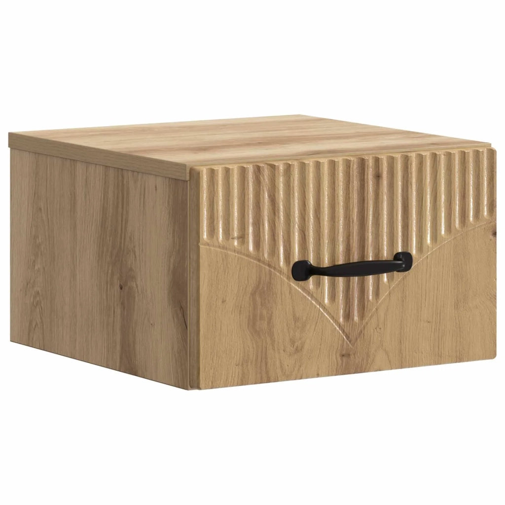 Mobiletto da notte a muro Rovere Artigianale 34,5 x 33 x 20 cm 898953