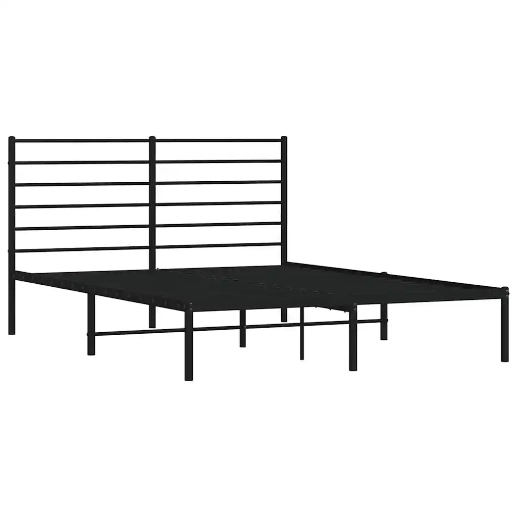Giroletto con Testiera in Metallo Nero 140x200 cm 352320