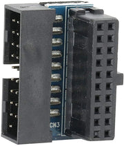 Adattatore USB 3.0 - 19-pini Maschio a Femmina - Formato Compatto - Connessione a 90 Gradi - Materiale di Alta Qualità - Adatto per...
