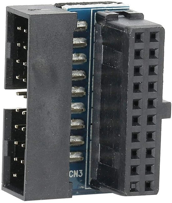 Adattatore USB 3.0 - 19-pini Maschio a Femmina - Formato Compatto - Connessione a 90 Gradi - Materiale di Alta Qualità - Adatto per...