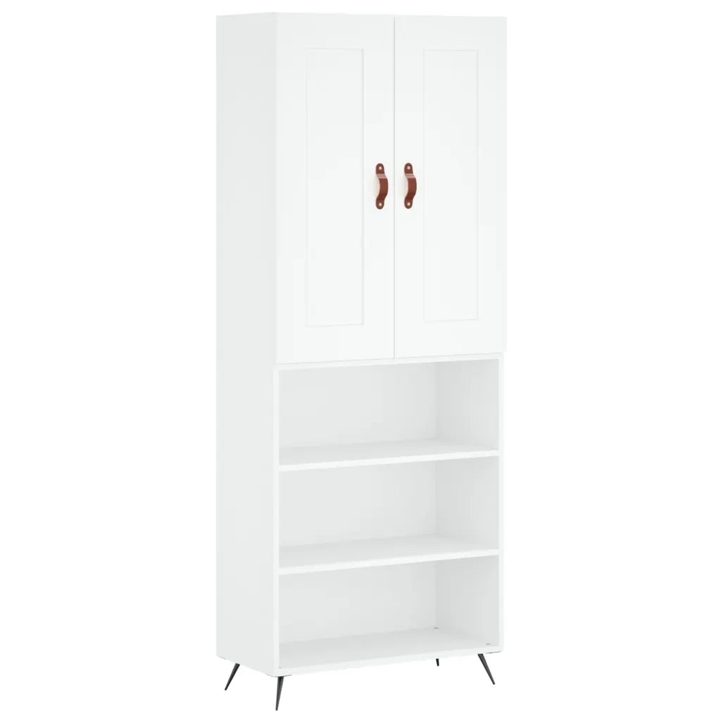 Credenza | Madia | Buffet da pranzo | Armadio da pranzo Bianca 69,5x34x180 cm in Legno Multistrato